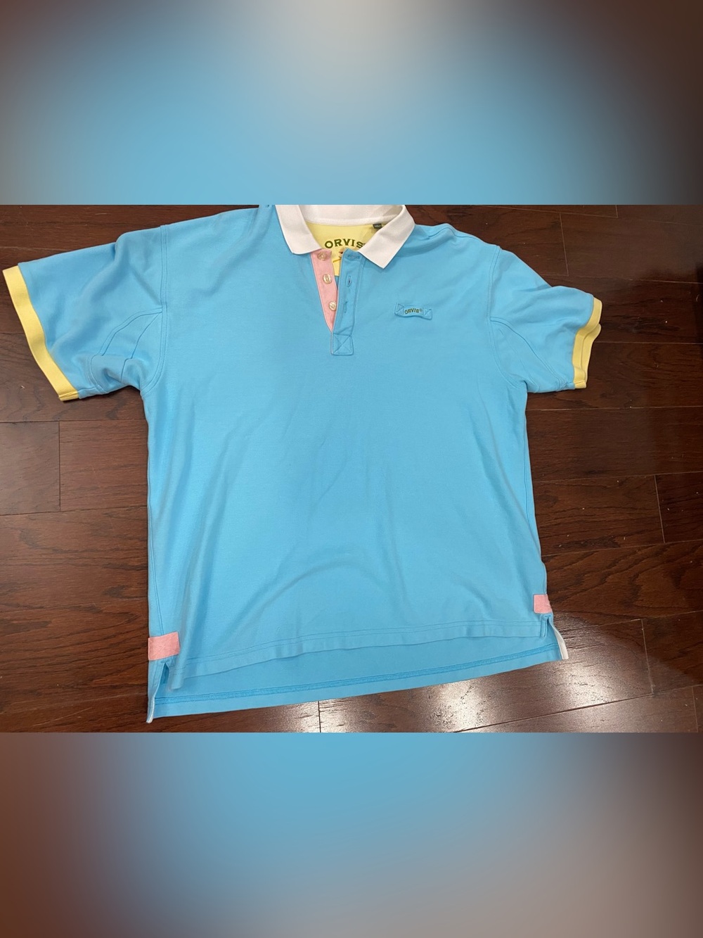 Orvis Signature Contrast-Trim Polo Shirt Men’s Size XL Retro Multicolor Cotton